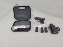 Glock Model 26 Pistol Glock model 26 pistol, chambered in 9mm, comes three magazines, leather holste