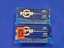 PPU Ammunition, (100) Rounds 40 S&W Jacketed