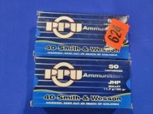 PPU Ammunition, (100) Rounds 40 S&W Jacketed