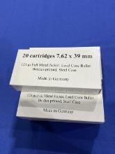 100rds, 7.62x39mm, 123gr FMJ, made in Germany