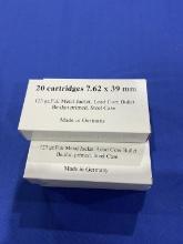 100rds, 7.62x39mm, 123gr FMJ, made in Germany