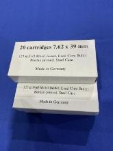 100rds, 7.62x39mm, 123gr FMJ, made in Germany