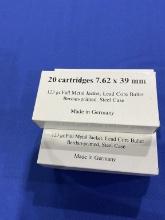 100rds, 7.62x39mm, 123gr FMJ, made in Germany