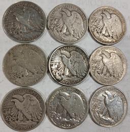 Walking Liberty Half Dollars 9 TIMES THE MONEY