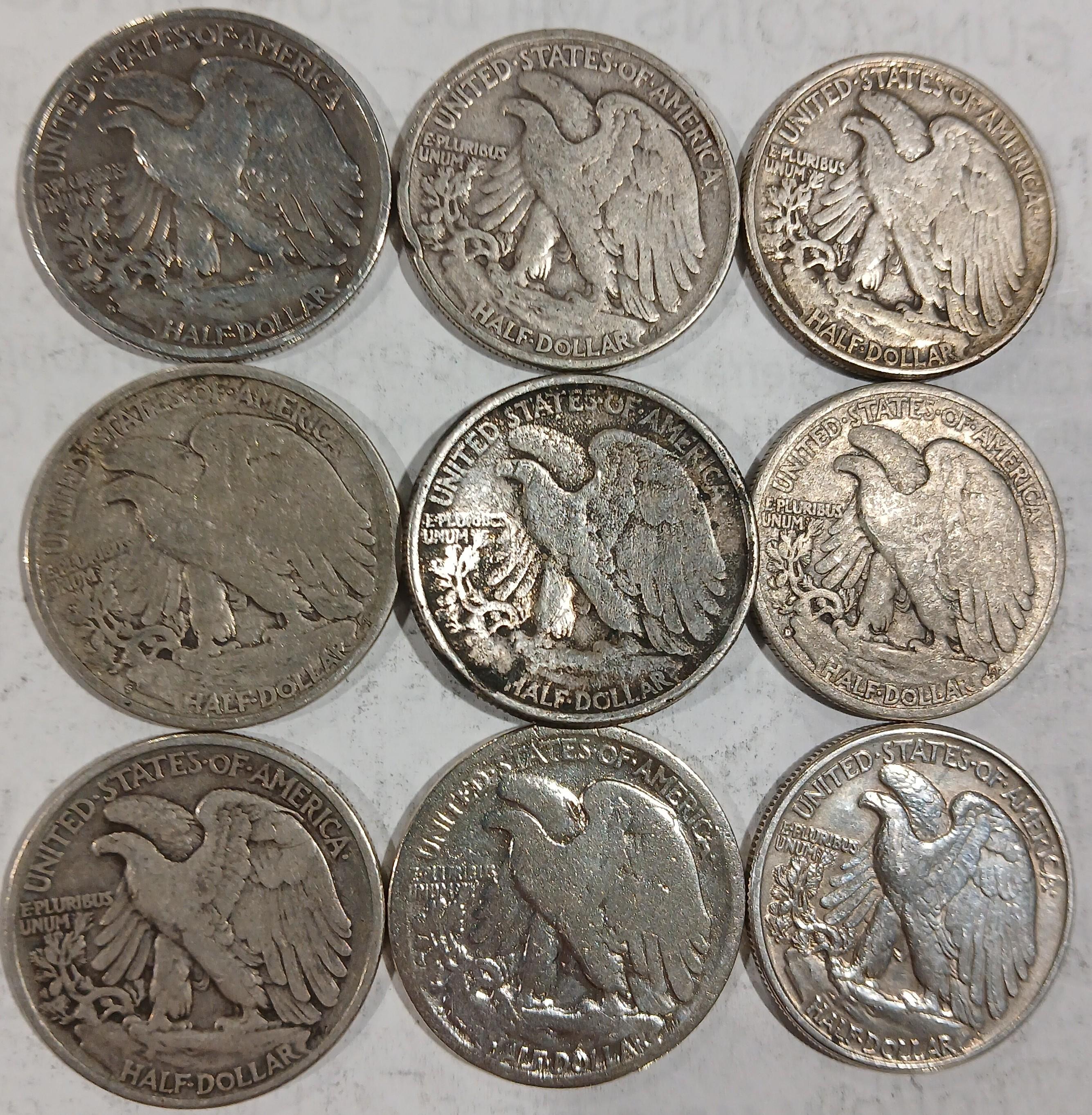 Walking Liberty Half Dollars 9 TIMES THE MONEY