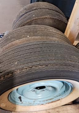 SET of 4 1955-57 Painted Wheels and  G78-15 Tires