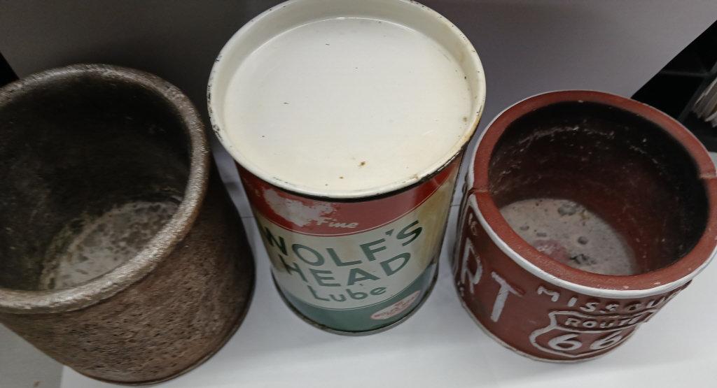 Wolfs Head Lube Can,  RT 66 Candle Holders