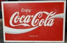 Coca Cola Sign, Single Sided Tin 24in X 36in