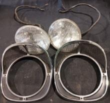 Pair of 1957 Chevy BelAir Bezels and Headlamps