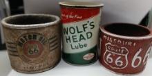 Wolfs Head Lube Can,  RT 66 Candle Holders