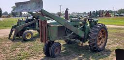 John Deere 3010 Narrow front, front push blade, gas, non running