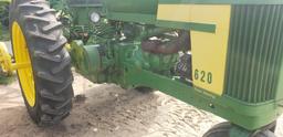 John Deere 620 LP tractor single front wheel