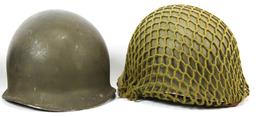 WWII US ARMY M1 COMBAT HELMET FIXED BALE LOT OF 3