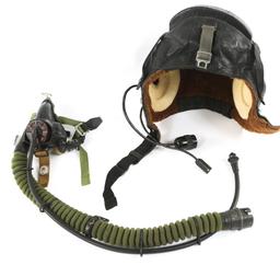 RUSSIAN PILOT ZSH-3 FLIGHT HELMET & KM32 OXY MASK