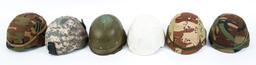 US ARMY PASGT & ACU COMBAT HELMET LOT OF 6