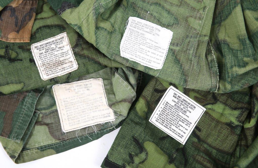 VIETNAM WAR US ARMY ERDL CAMO JACKET LOT OF 5