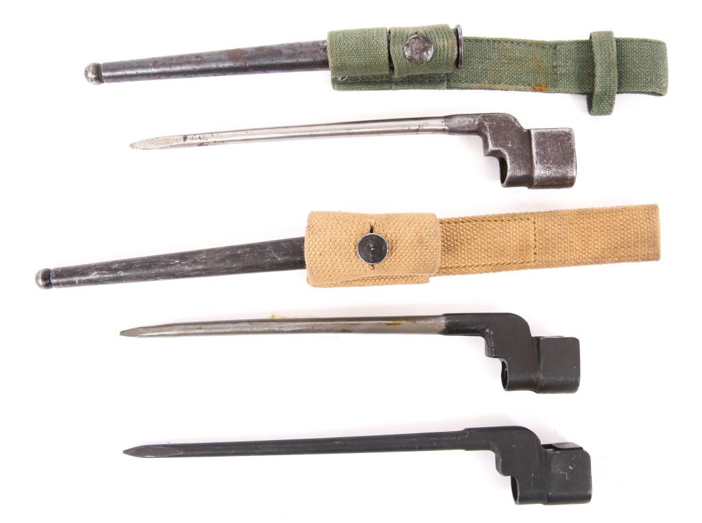 COLD WAR BRITISH L1A3 & NO4 MKII SPIKE BAYONET LOT