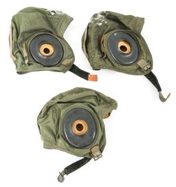 WWII USN PILOT FLIGHT HELMET GREEN NYLON LOT OF 3