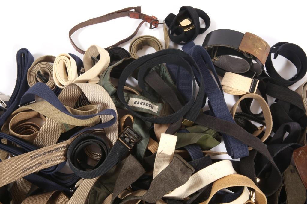 WWII - PRESENT WORLD MILITARY BELT LARGE MIXED LOT