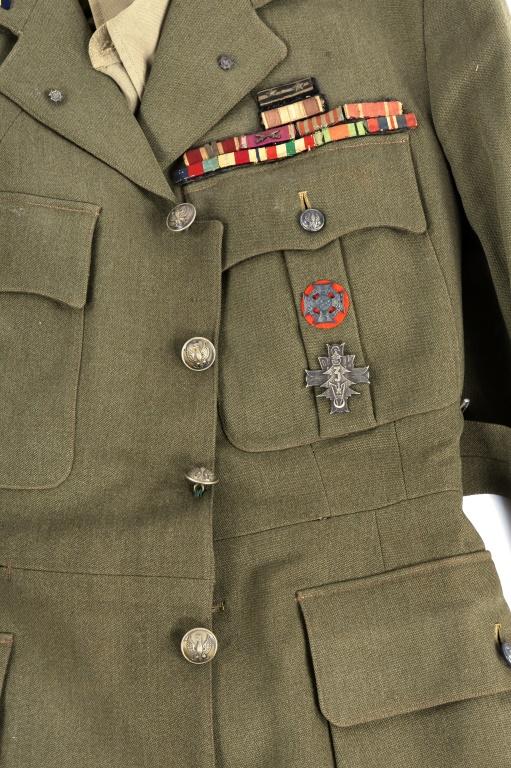 WWII POLISH OFFICER DRESS UNIFORM NAMED GROUPING