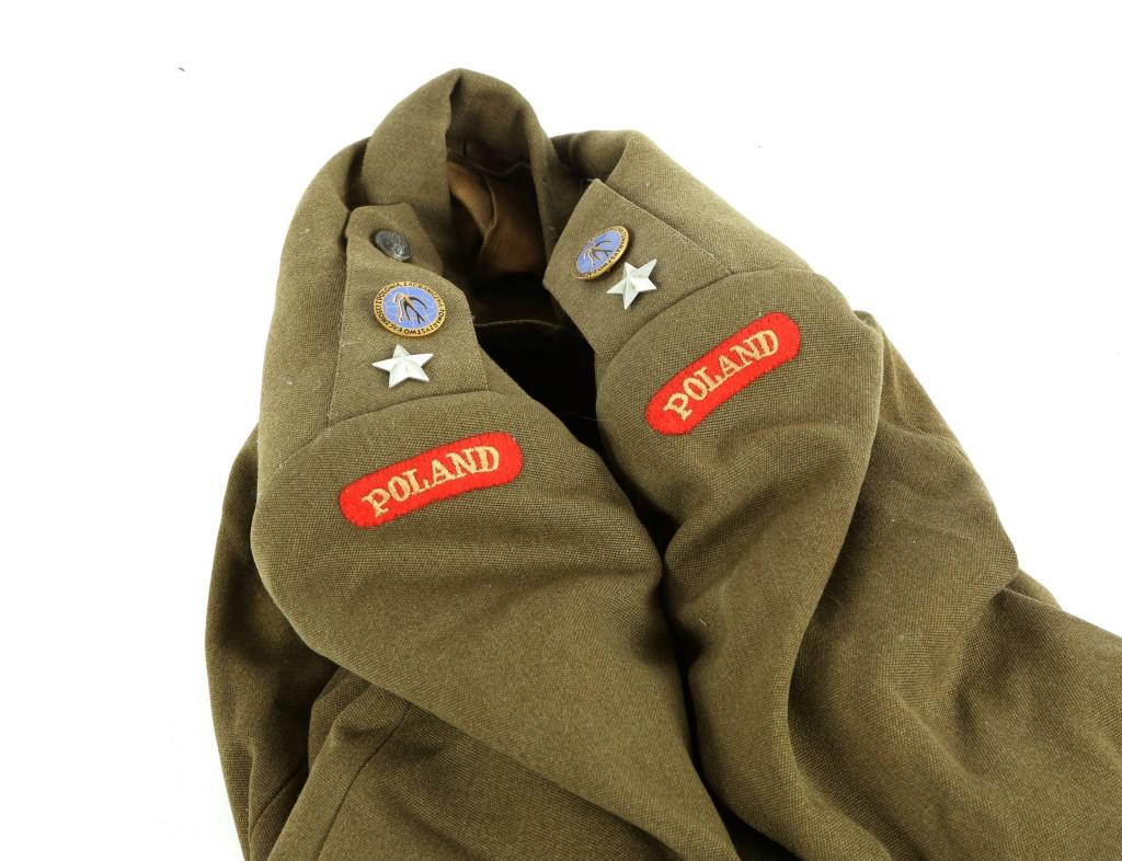 WWII POLISH OFFICER DRESS UNIFORM NAMED GROUPING