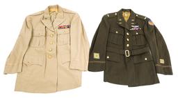WWII US ARMY OFFICER DRESS UNIFORM LOT OF 2