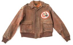 WWII 10th AAF 493rd BOMB SQ A2 FLIGHT JACKET