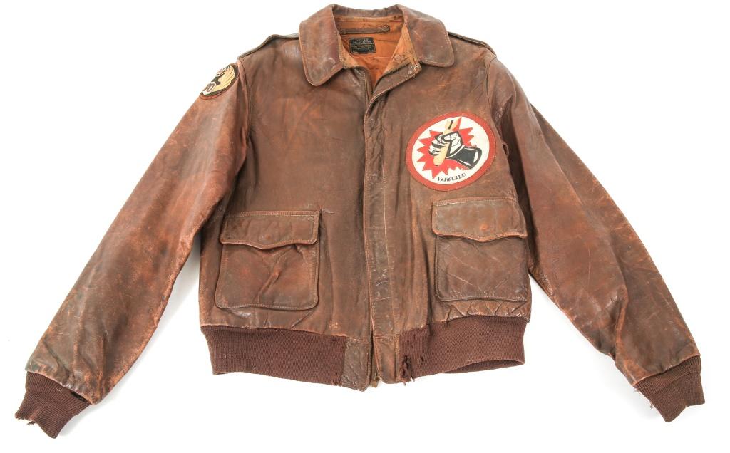 WWII 10th AAF 493rd BOMB SQ A2 FLIGHT JACKET
