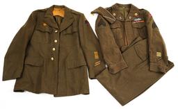 WWII US ARMY EM / NCO DRESS UNIFORM LOT OF 2