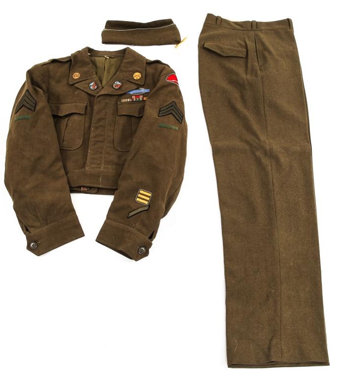 WWII US ARMY EM / NCO DRESS UNIFORM LOT OF 2