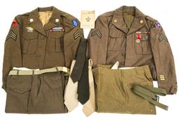 WWII US ARMY NCO DRESS UNIFORM LOT OF 2
