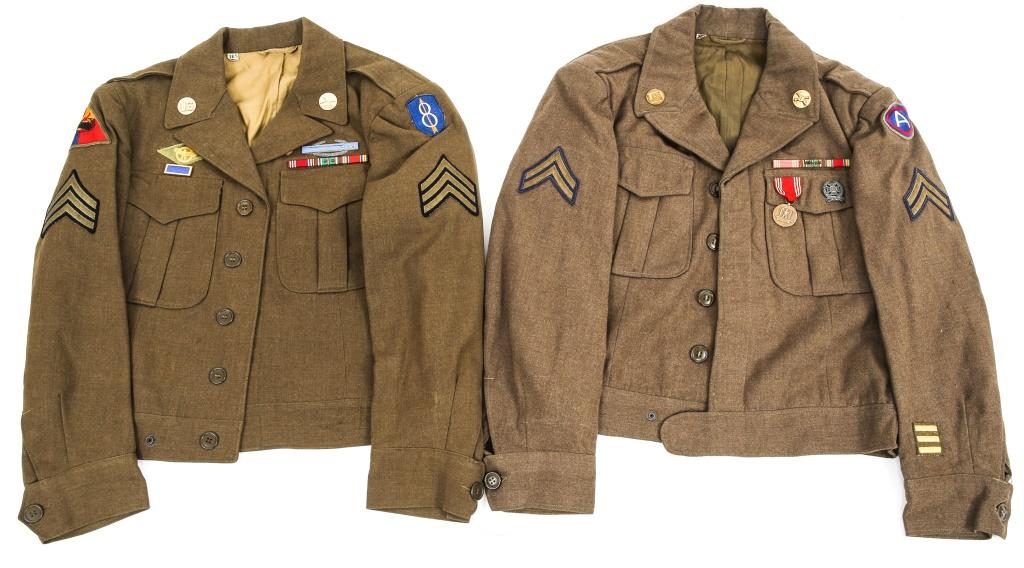 WWII US ARMY NCO DRESS UNIFORM LOT OF 2