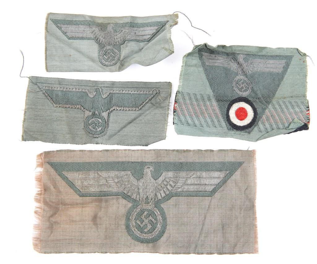 WWII GERMAN ARMY EAGLE & PATCH LOT OF 10