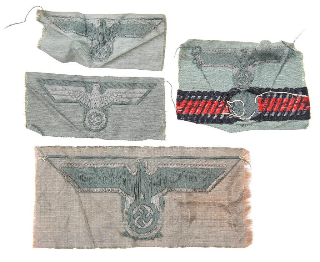 WWII GERMAN ARMY EAGLE & PATCH LOT OF 10
