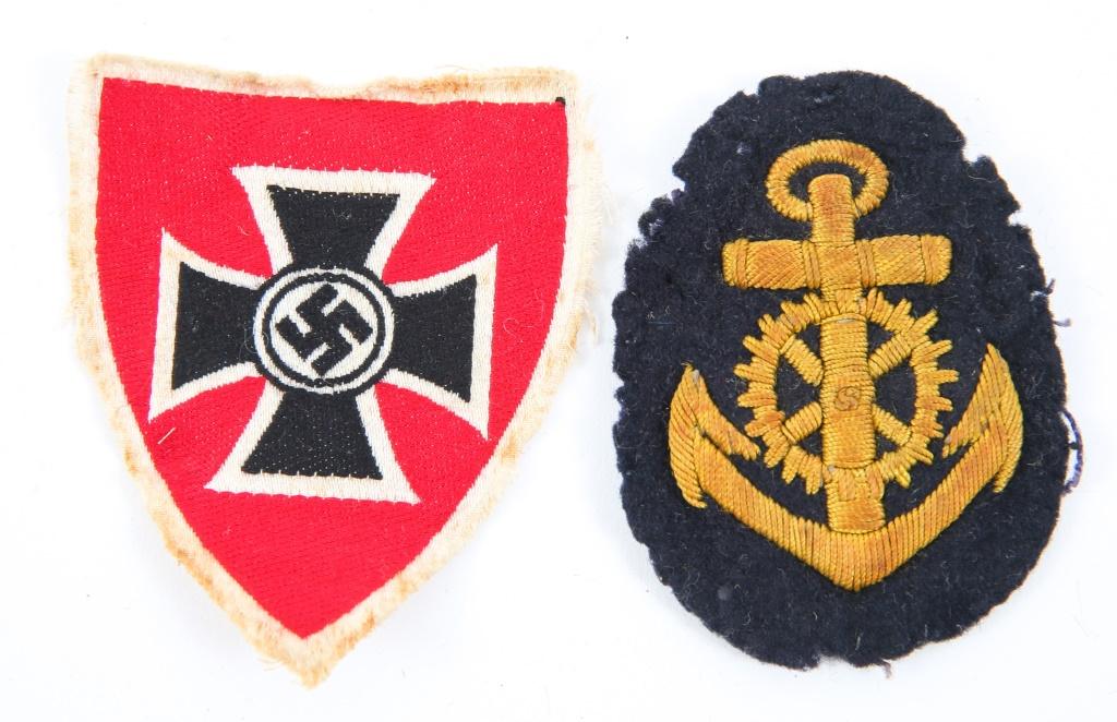 WWII GERMAN ARMY EAGLE & PATCH LOT OF 10
