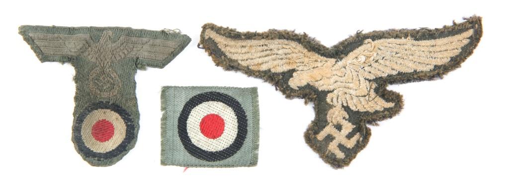 WWII GERMAN ARMY EAGLE & PATCH LOT OF 10