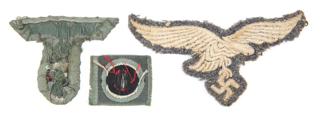 WWII GERMAN ARMY EAGLE & PATCH LOT OF 10