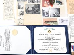 WWII MEDAL, PATCH, DOCUMENT & POUCH LOT