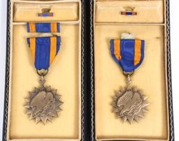 WWII US AAF AIR MEDAL WITH CASE LOT OF 2