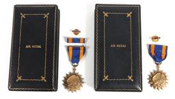 WWII US AAF AIR MEDAL WITH CASE LOT OF 2