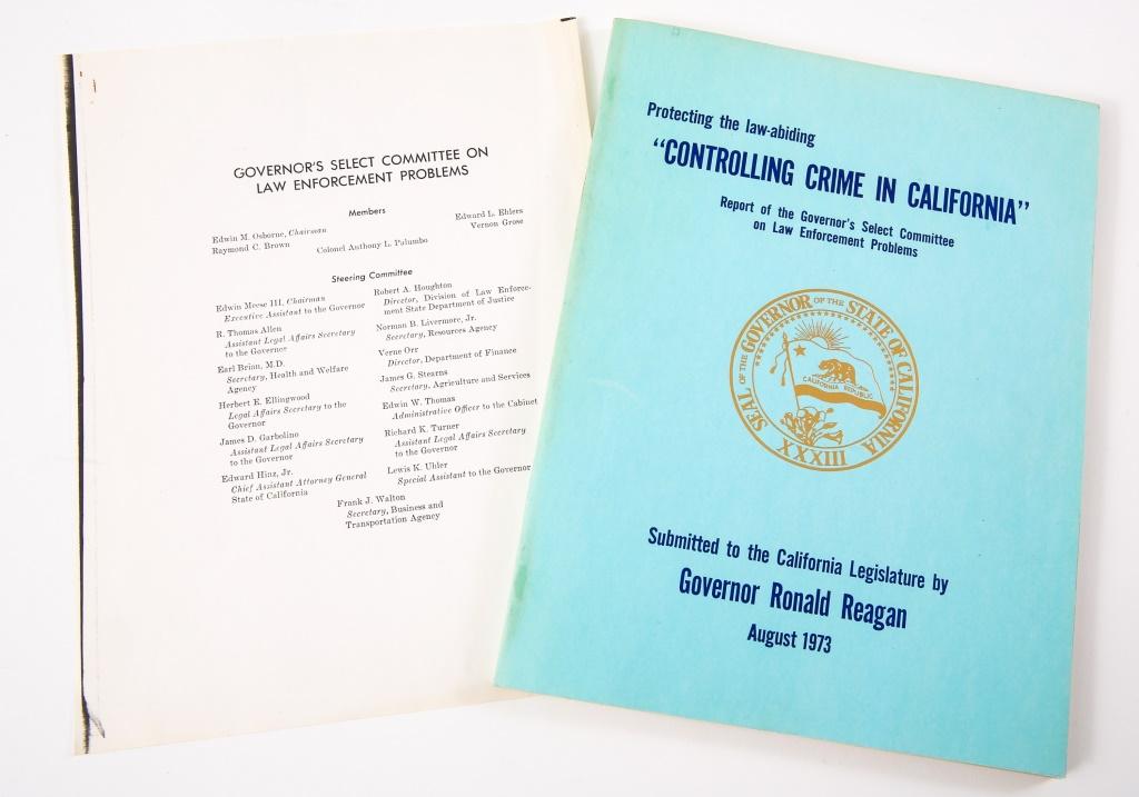 CRIME REPORT SIGNED BY CA GOVERNOR RONALD REAGAN