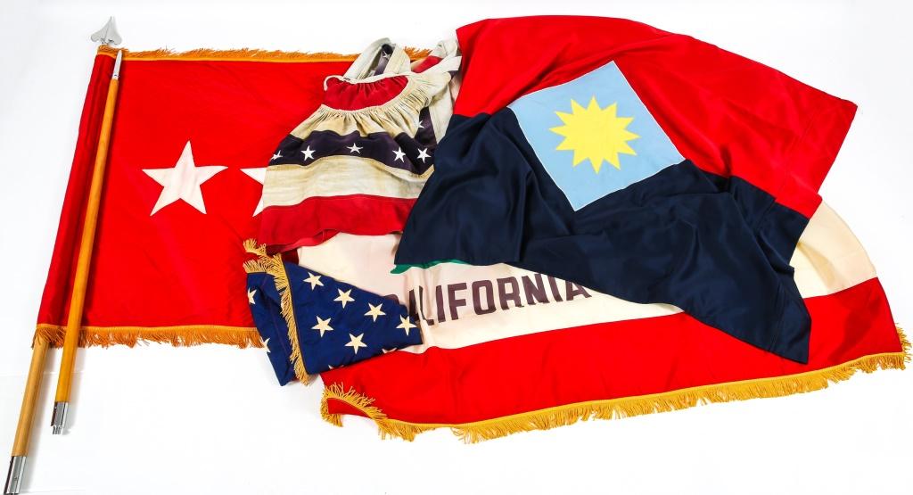 FLAGS OWNED BY GEN. PAULUMBO - CA, U.S., MILITARY