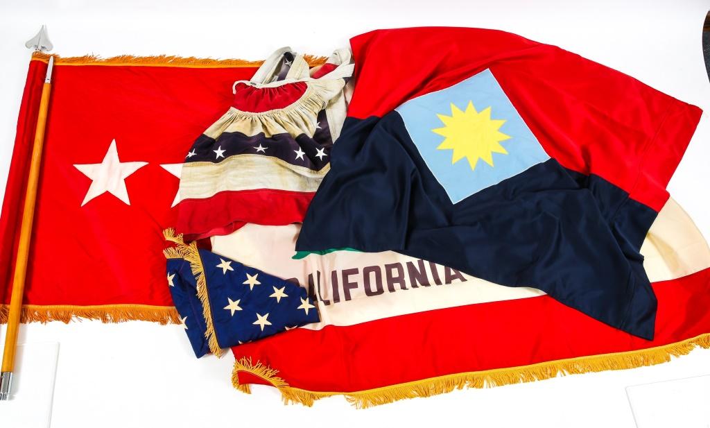 FLAGS OWNED BY GEN. PAULUMBO - CA, U.S., MILITARY