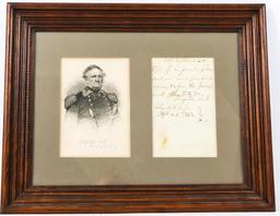 WINFIELD SCOTT HANDWRITTEN LETTER APRIL 26TH 1862
