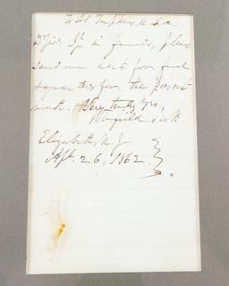 WINFIELD SCOTT HANDWRITTEN LETTER APRIL 26TH 1862