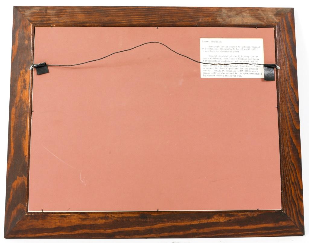 WINFIELD SCOTT HANDWRITTEN LETTER APRIL 26TH 1862