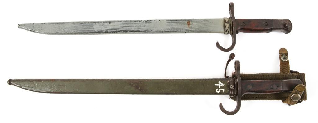 WWII JAPANESE TYPE 30 BAYONET & SCABBARD LOT OF 2