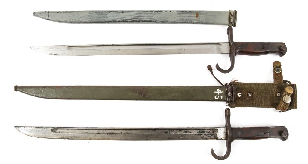 WWII JAPANESE TYPE 30 BAYONET & SCABBARD LOT OF 2