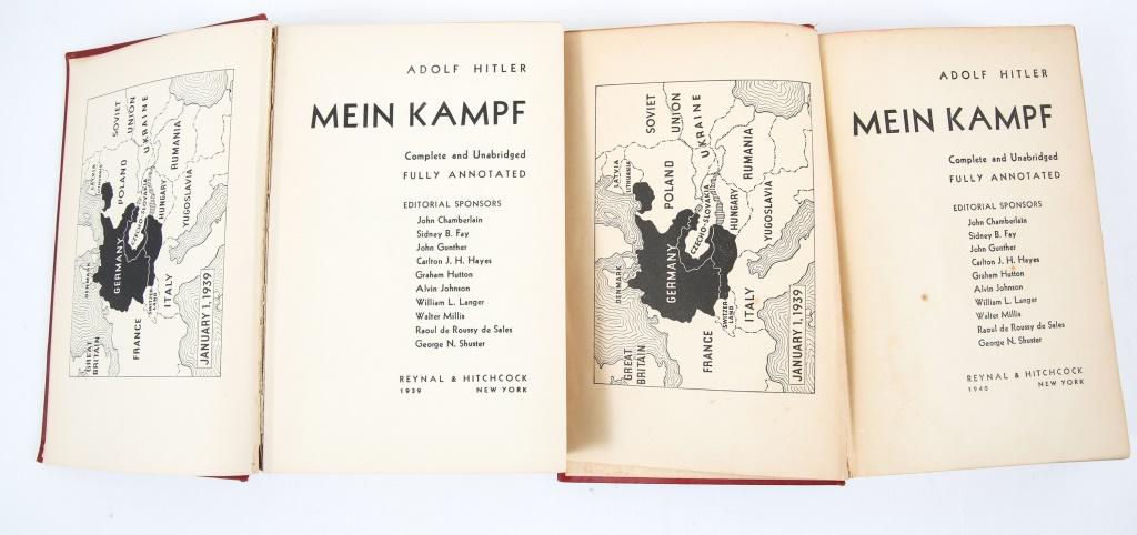WWII MEIN KAMPF 1939 & 1940 ED REYNAL & HITCHCOCK