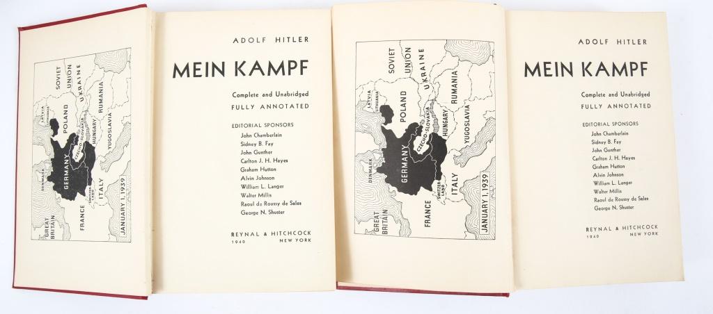WWII MEIN KAMPF 1939 & 1940 ED REYNAL & HITCHCOCK